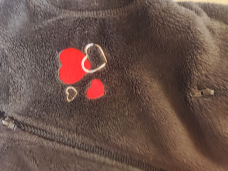 Lupilu Brown Fleece Zip-Up Hoodie With Heart Embroidery imagen 3
