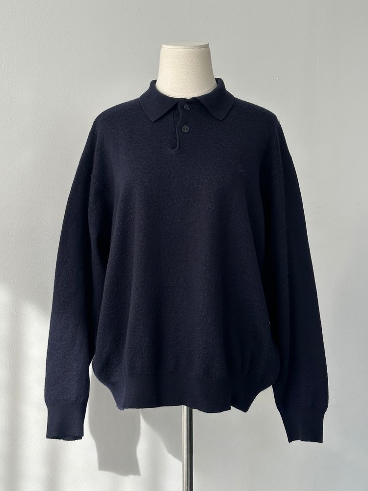 Burberry London 1990s Pure Wool Boxy Polo Jumper - M-L image 1