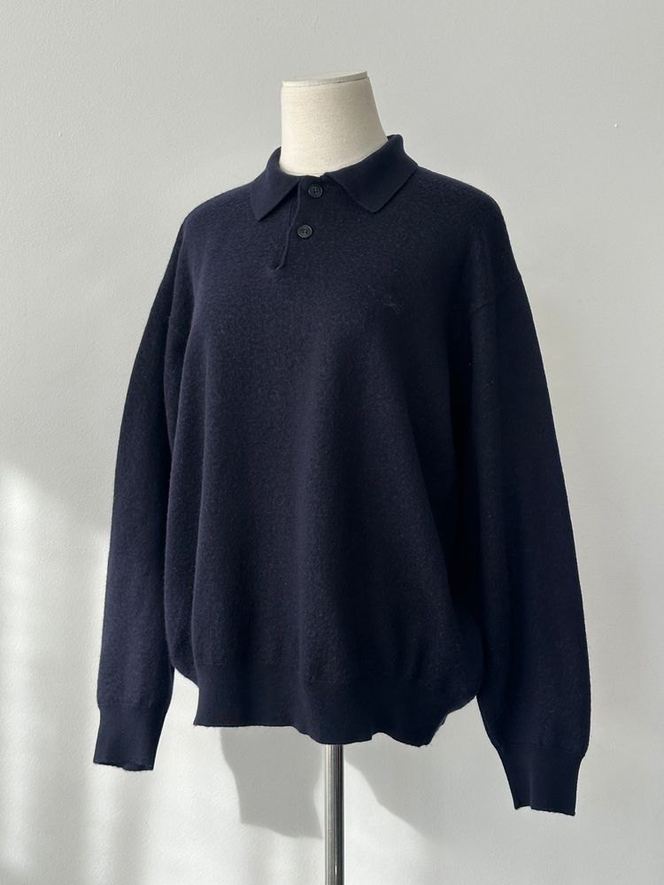 Burberry London 1990s Pure Wool Boxy Polo Jumper - M-L image 5