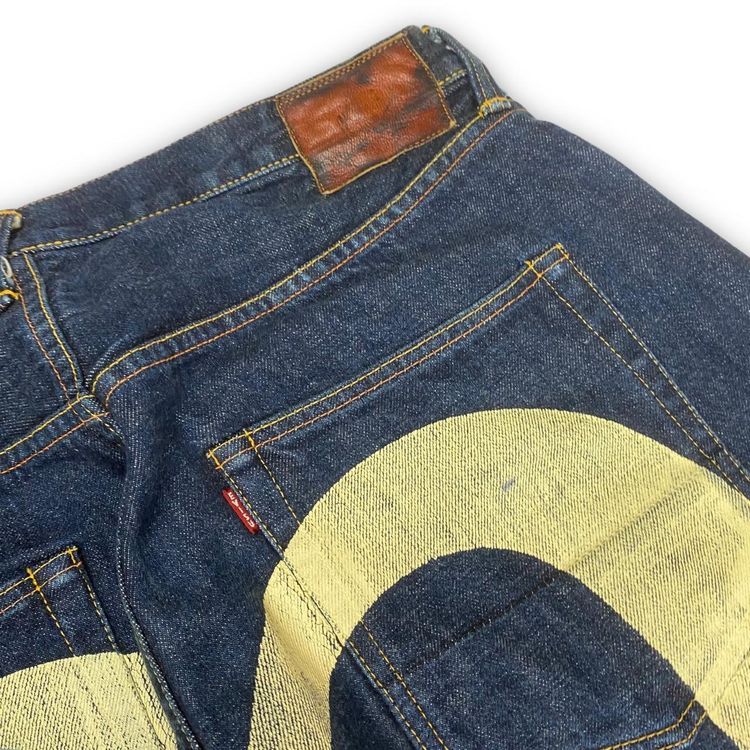 RARE Authentic Double-Sided Evisu White Daicock Baggy Selvedge Denim Jeans 4