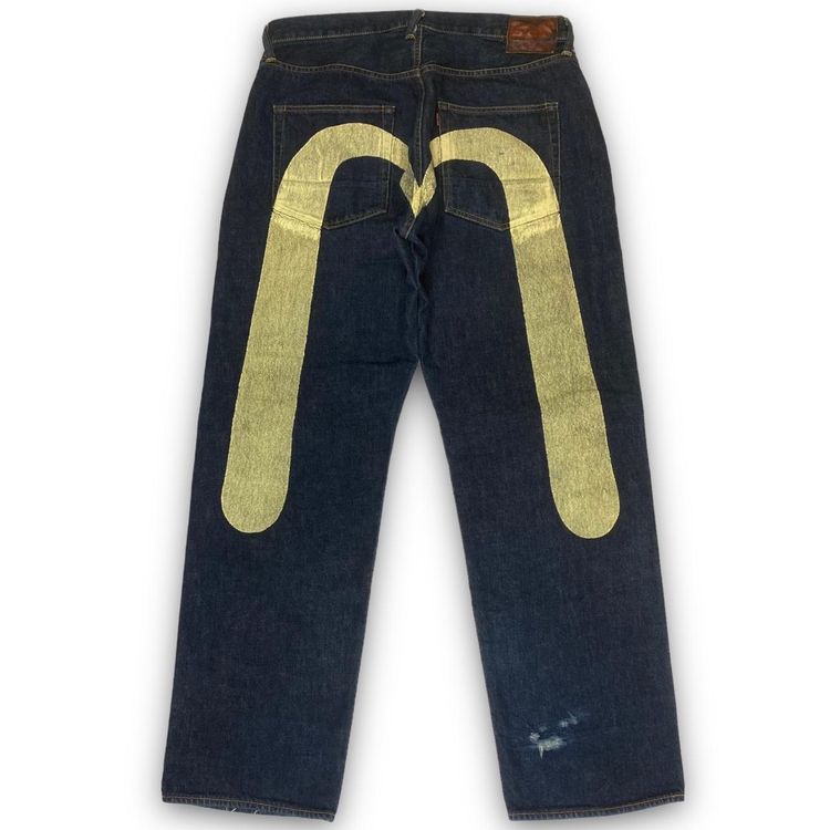 RARE Authentic Double-Sided Evisu White Daicock Baggy Selvedge Denim Jeans 2