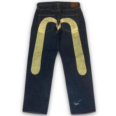 RARE Authentic Double-Sided Evisu White Daicock Baggy Selvedge Denim Jeans 2