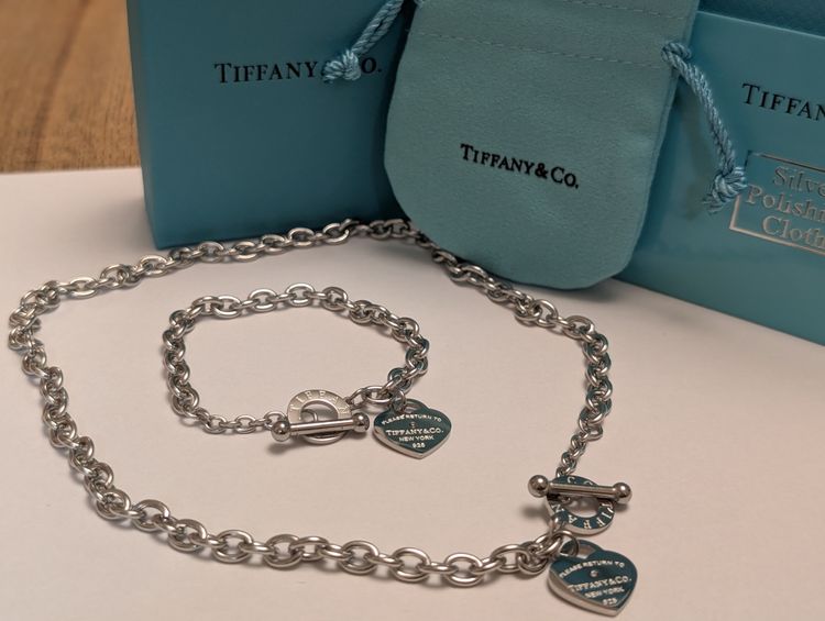  Silver Chain Necklace And Bracelet Set