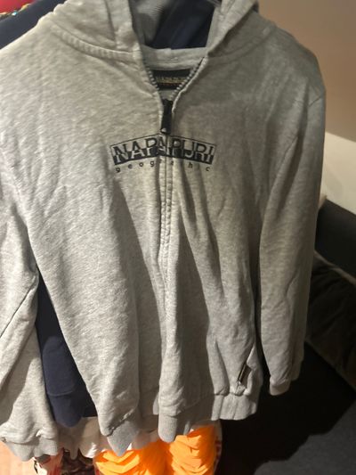 Napapijri Grey Zip-Up Hoodie
