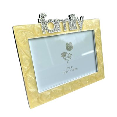 Family 6x4 Metal Photo Frame with Diamonte Feature