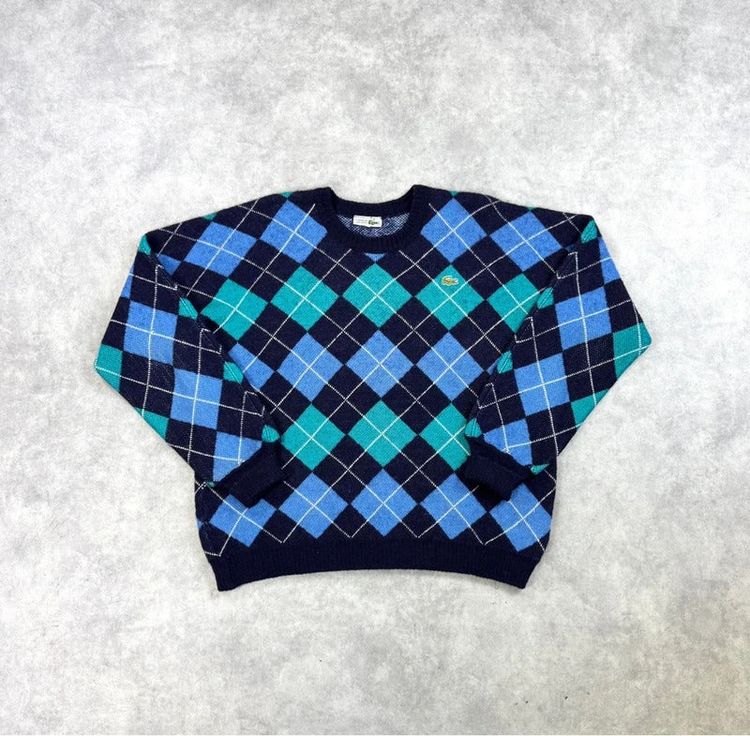 Vintage Lacoste harlequin check knit jumper image 1