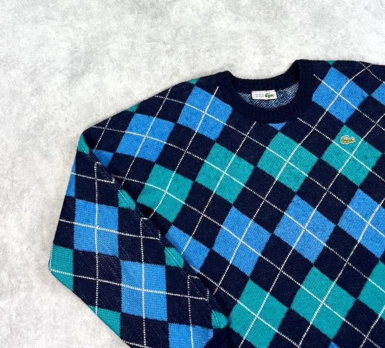 Vintage Lacoste harlequin check knit jumper image 6