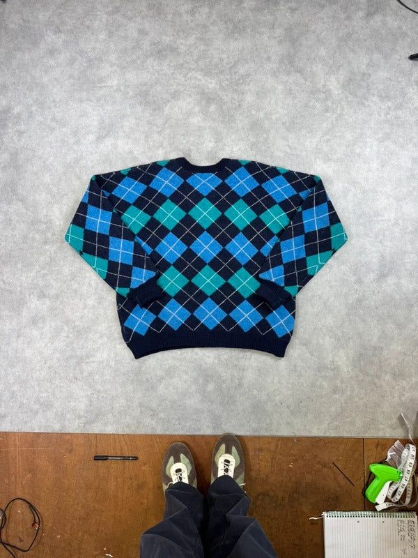 Vintage Lacoste harlequin check knit jumper image 4