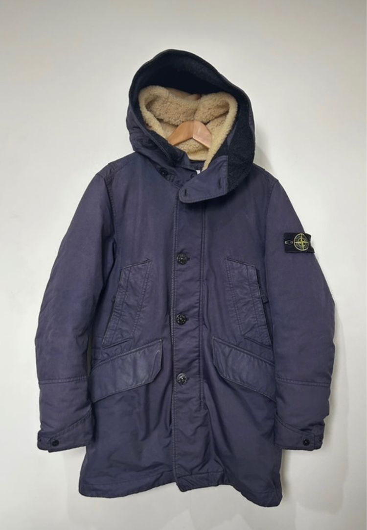Stone Island David TC Down Parka With Shearing Lined Hood