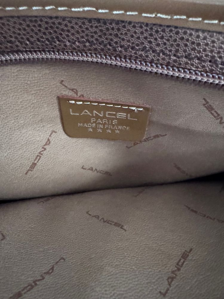 Lancel brown leather pouch bag 3