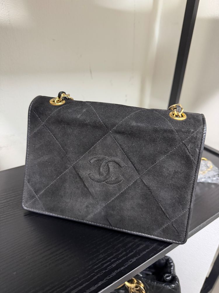 Chanel Black Suede Handbag