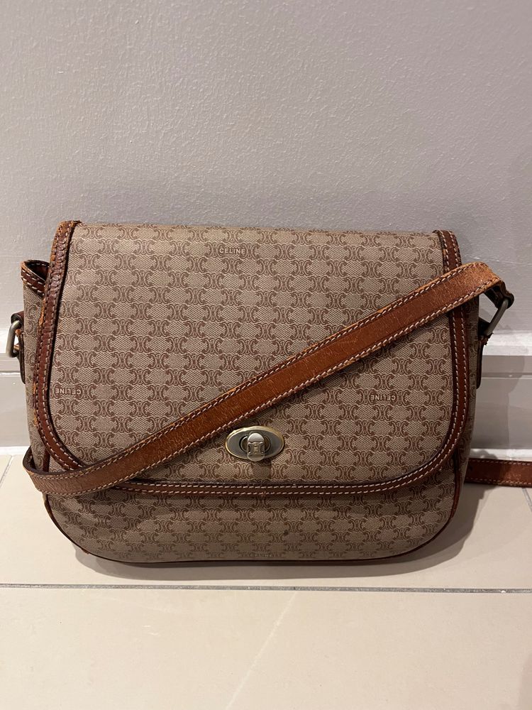 Vintage Celine Macadam Crossbody Bag
