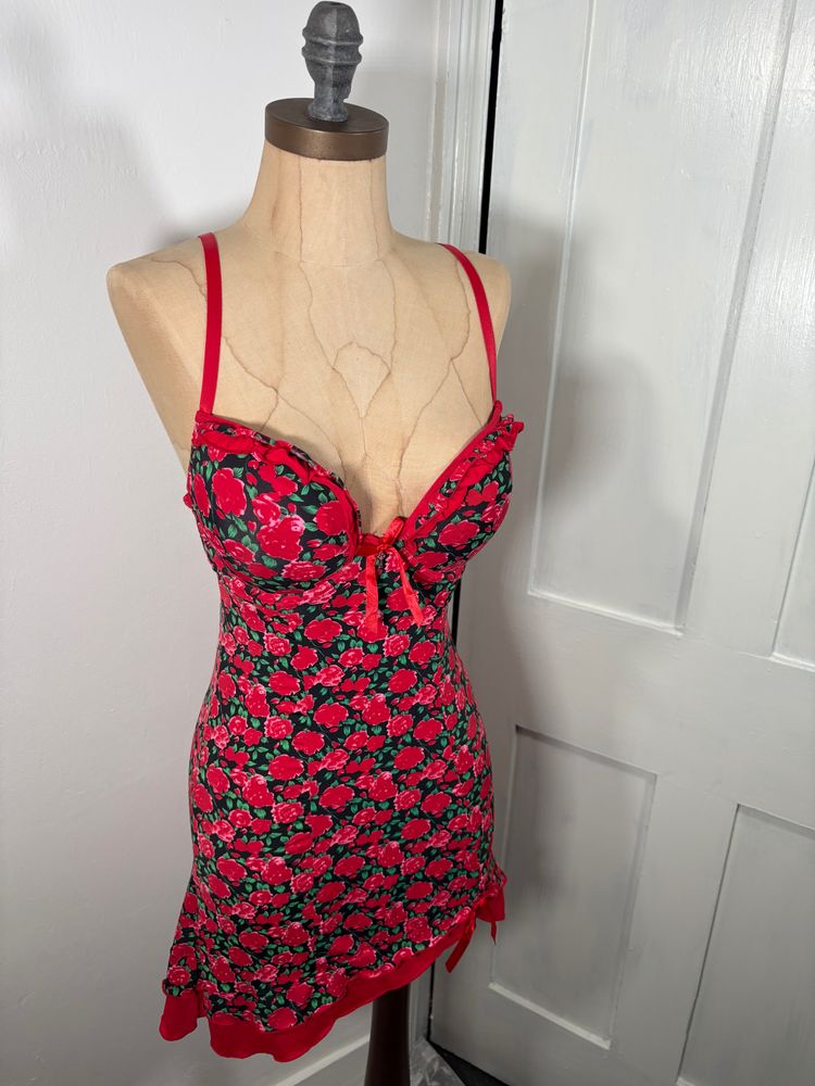 Y2K Floral Lingerie Slip Dress Babydoll Dress 2