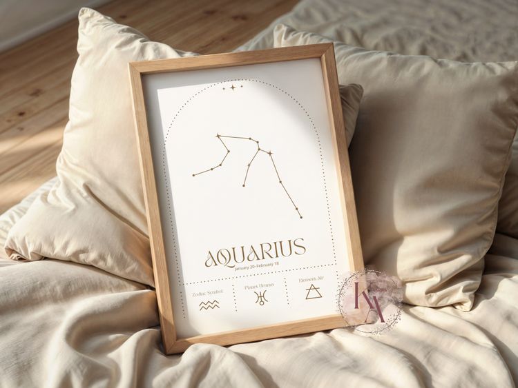 A4 Aquarius Zodiac Wall Art Print