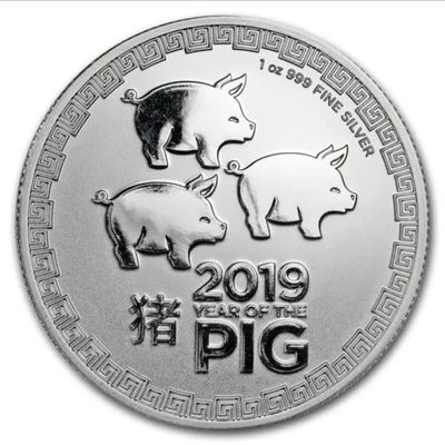 2019 Year Of The Pig Silver Coin