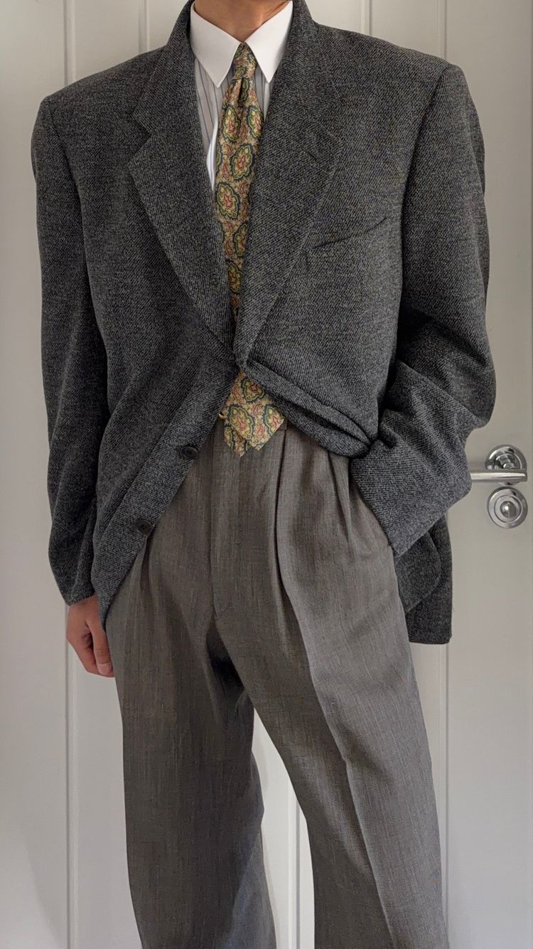 Giorgio Armani 1980s 3B Textured Wool Nylon Sport Jacket Blazer - Size XXL image 11