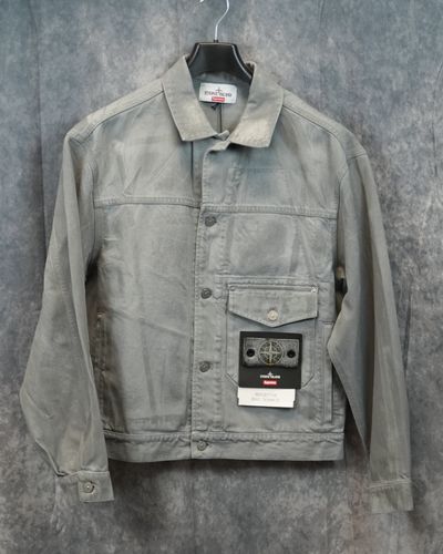 Stone Island Reflective Bull Denim-TC Jacket Grey