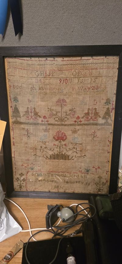Embroidered Sampler Textile Art from 16th of January 1816