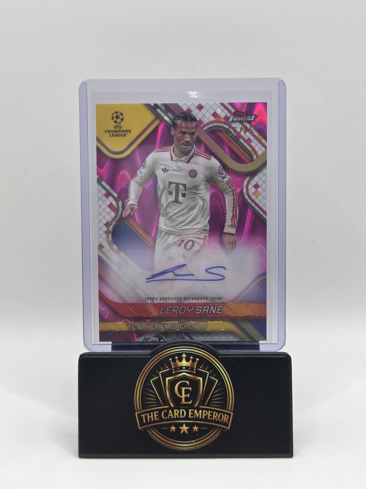 Leroy Sane (Bayern München) 66/75 Autographed Card Topps Finest 2024-2025 obraz 1