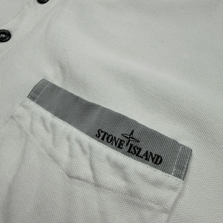 S/S 15 Stone Island Chest Pocket Polo Shirt - White imagen 5