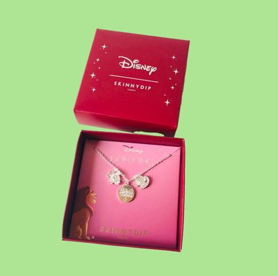 Disney x Skinny Dip The Lion King Necklace & Earrings Set Simba Silver Colour NEW