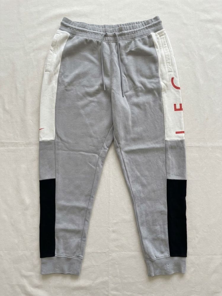 Grey Jogger Pants With White And Black Panels image 1