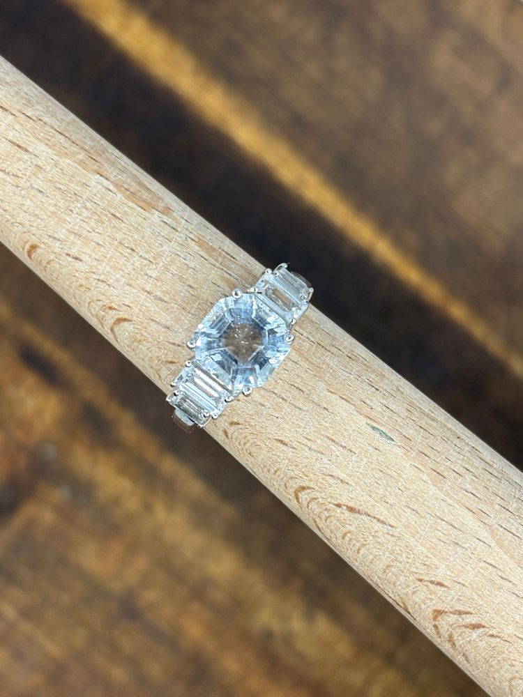 Asscher Cut White Topaz Sterling Silver Ring – Limited Edition