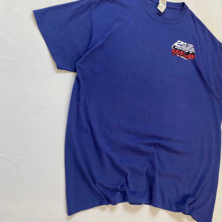 Vintage NHRA Racing Graphic Tee | Blue Matt Hagan Nitro Funny Car T-Shirt image 3