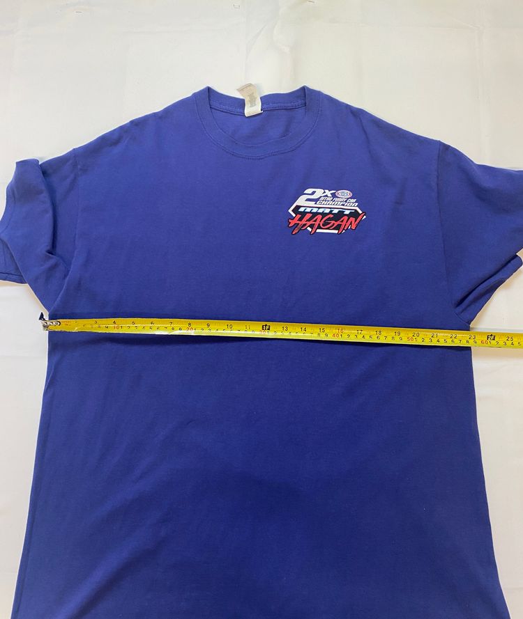 Vintage NHRA Racing Graphic Tee | Blue Matt Hagan Nitro Funny Car T-Shirt image 10