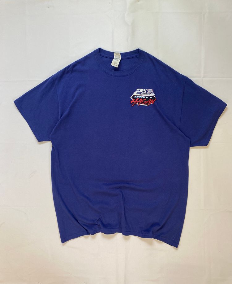 Vintage NHRA Racing Graphic Tee | Blue Matt Hagan Nitro Funny Car T-Shirt