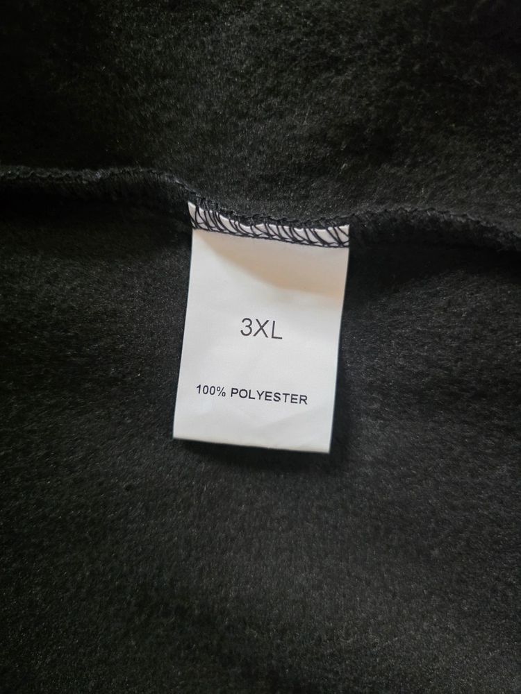 Black Fleece-Lined Hooded Snap-Button Longline Jacket (Plus Size 3XL / UK 18-22) imagen 9