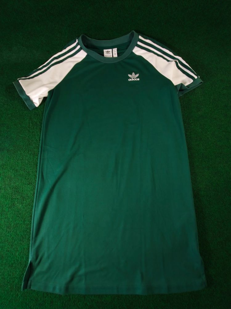 Adidas Green And White T-Shirt Dress image 2