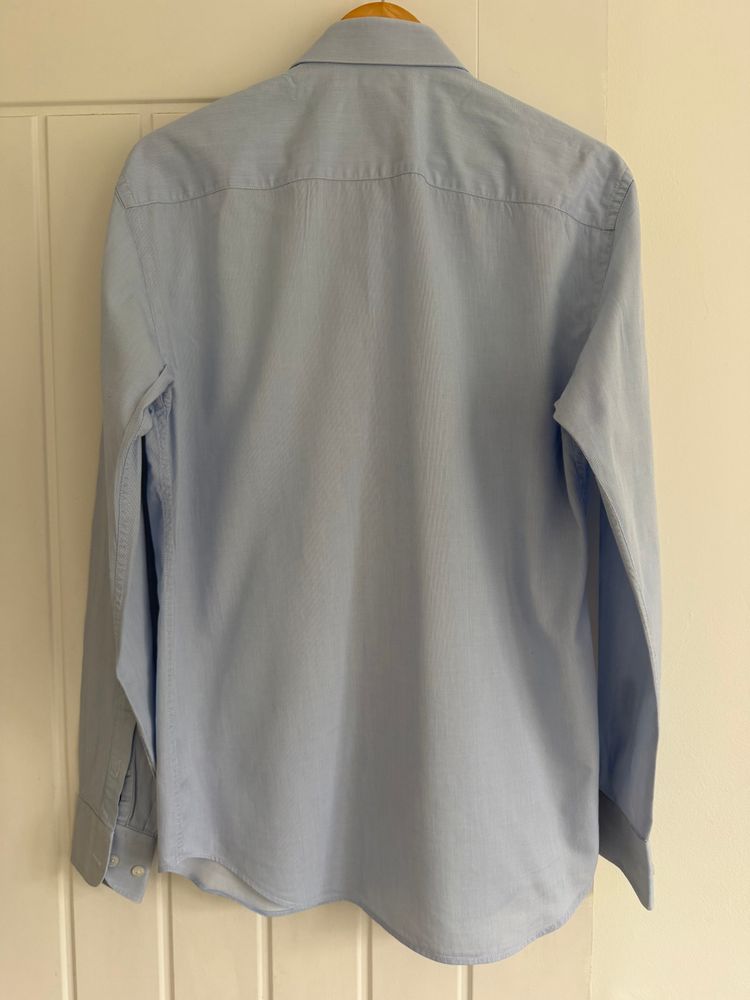 Emporio Armani Blue Cotton Shirt - Size Medium obraz 3