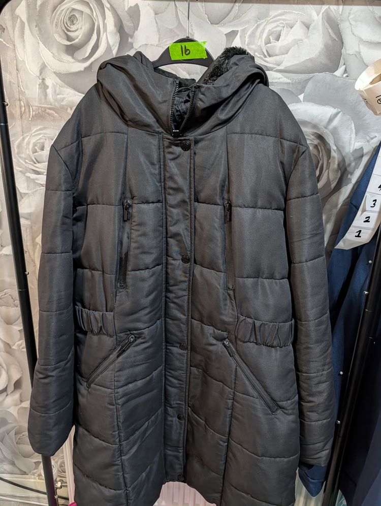 Firetrap Black Padded Hooded Coat image 2