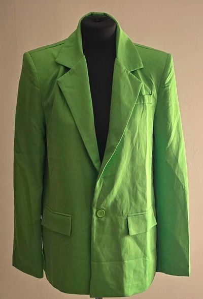 Bright Green Single-Breasted Blazer