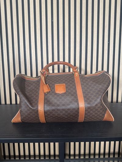 B74 Celine Boston Bag Macadam Brown