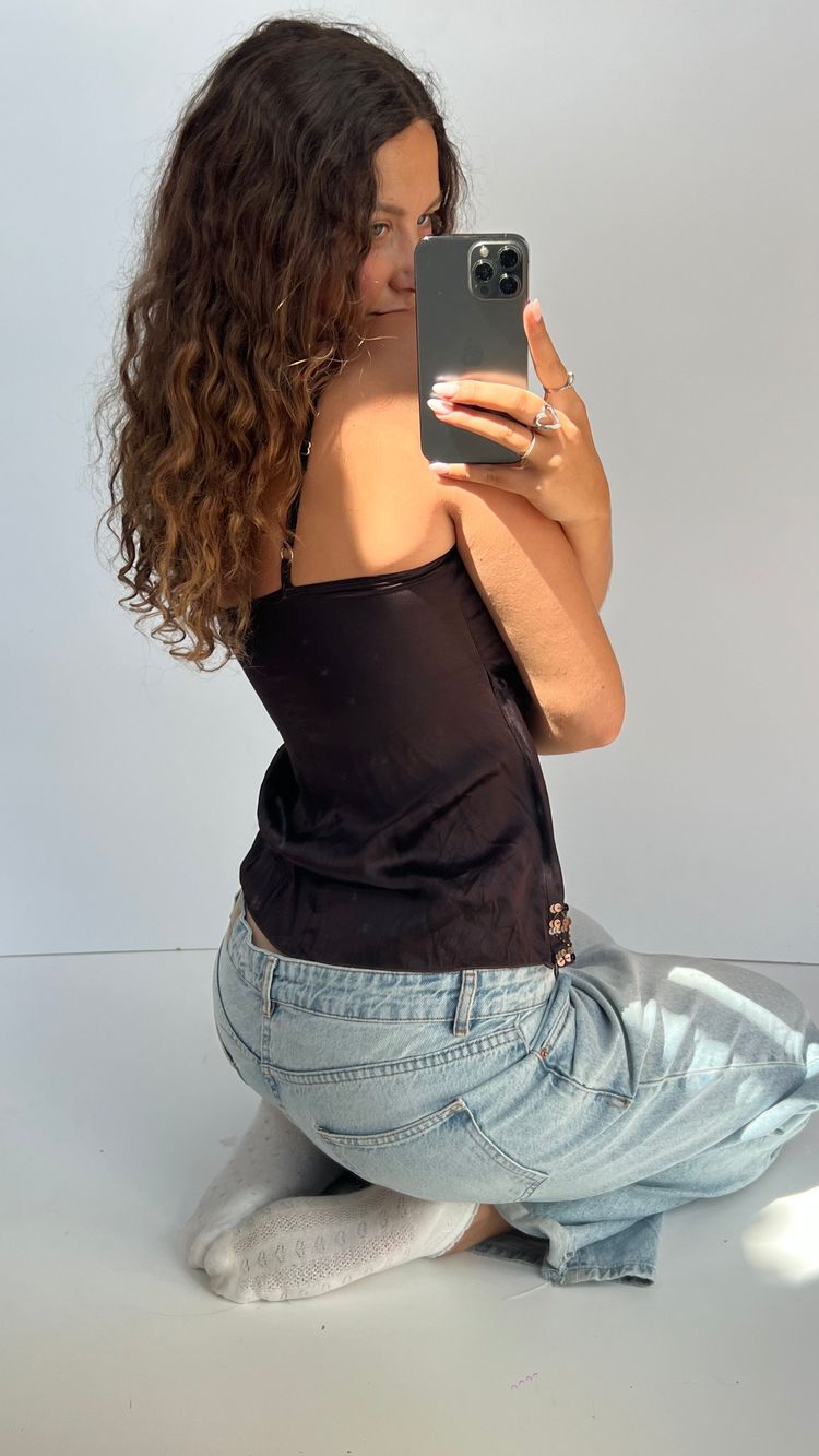 00s brown sequin cami- size S 3