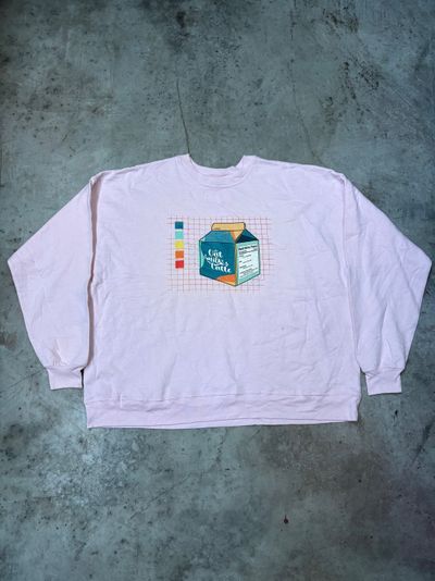 Pink Sweatshirt With Carton Graphic