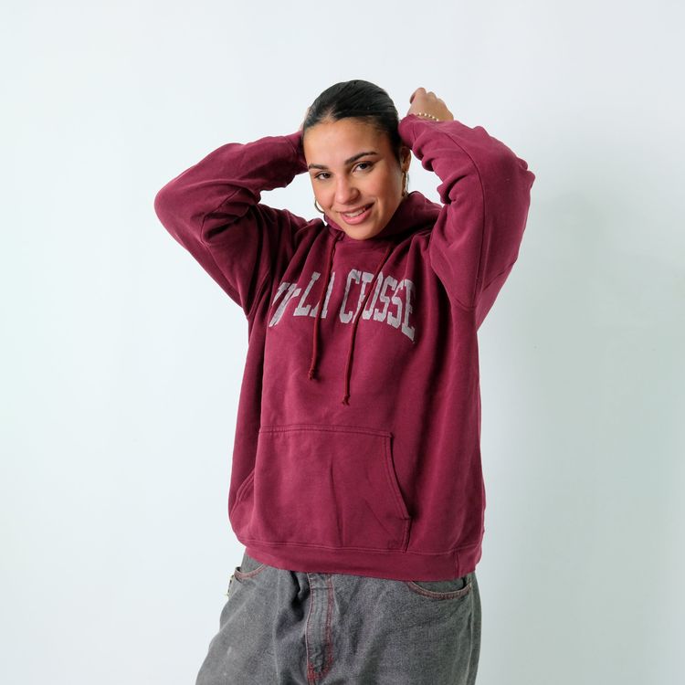 Burgundy Red 90s UW-LA Crosse Hoodie (L) image 4