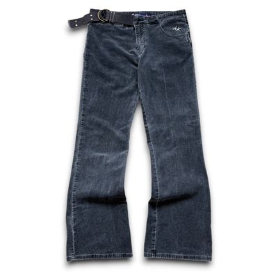 Animal 2000's corduroy stretch fit flare jeans with asymmetrical belt (L) wms
