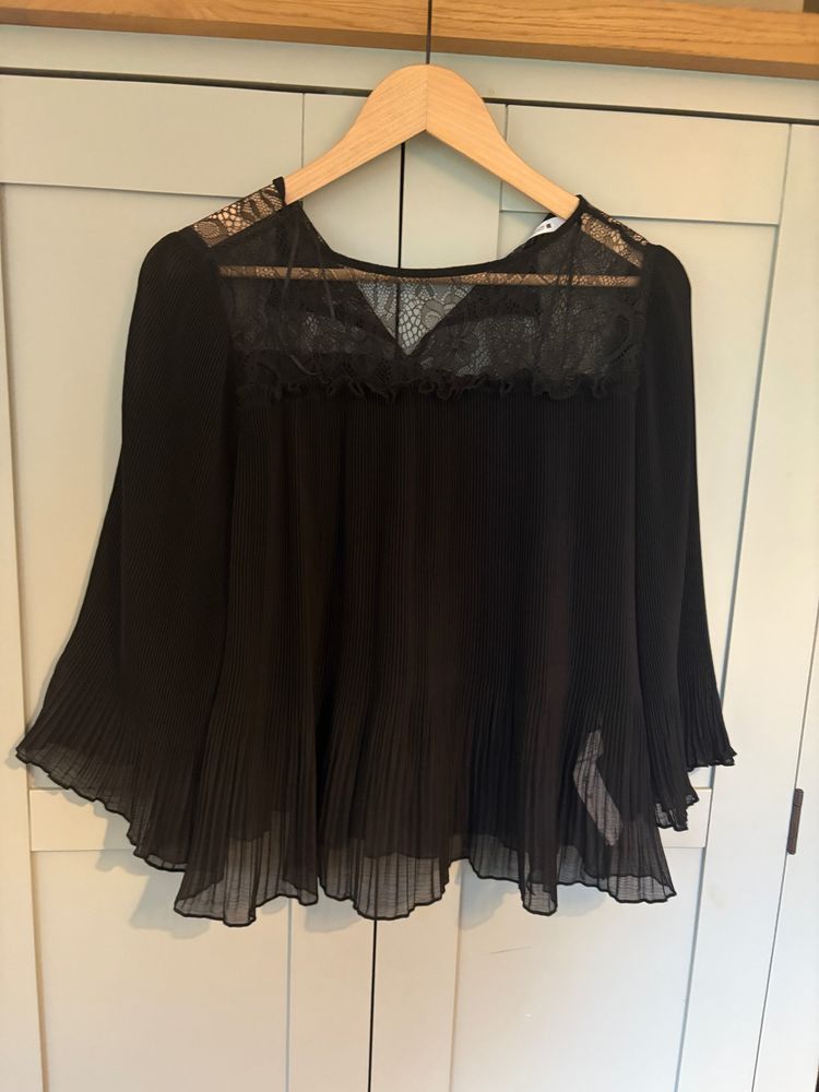 Zara Zara Black Lace Pleated Blouse product image