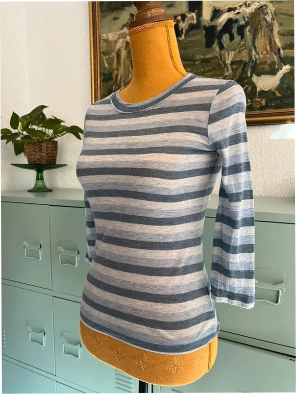 Banana Republic Striped Lyocell 3/4 Sleeve Top 2