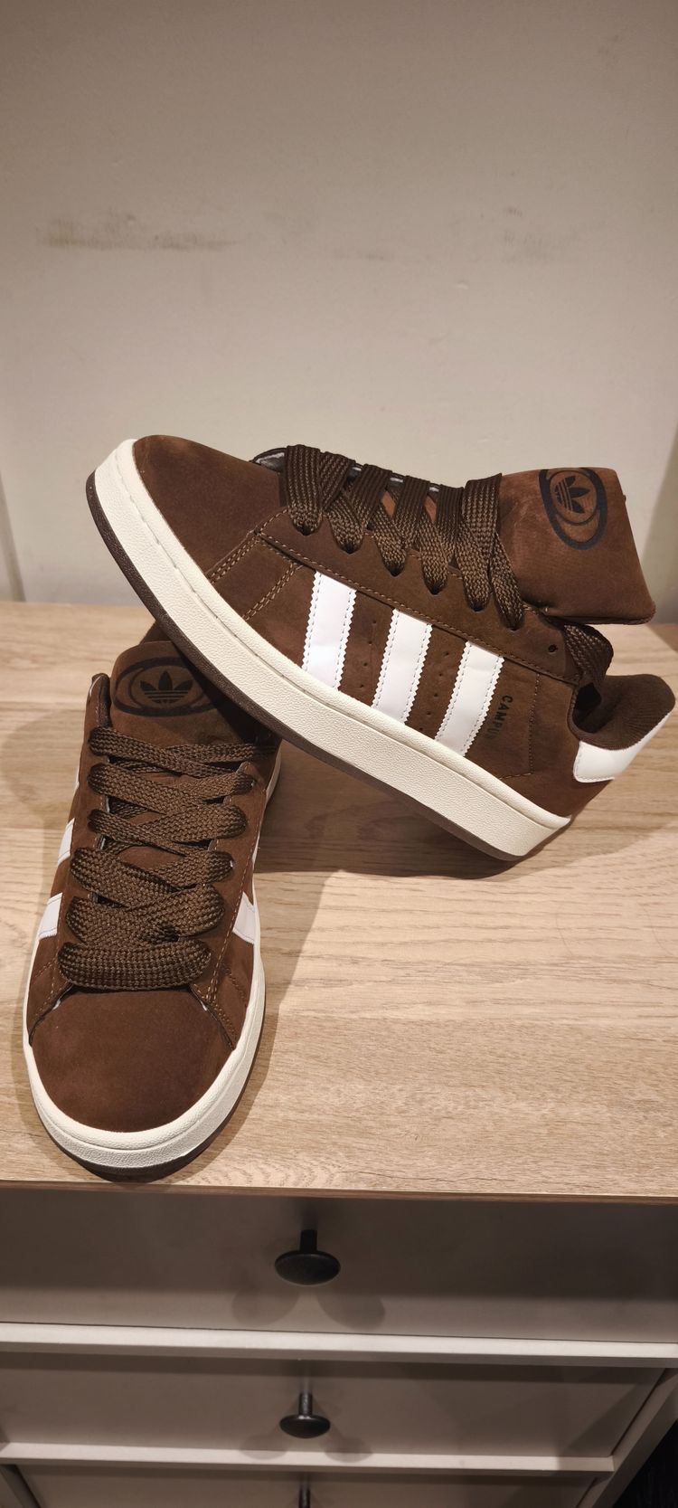 Adidas Brown Sneakers With White Stripes