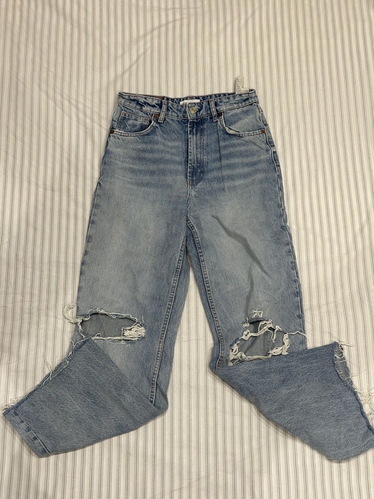 Zara Ripped Blue Jeans