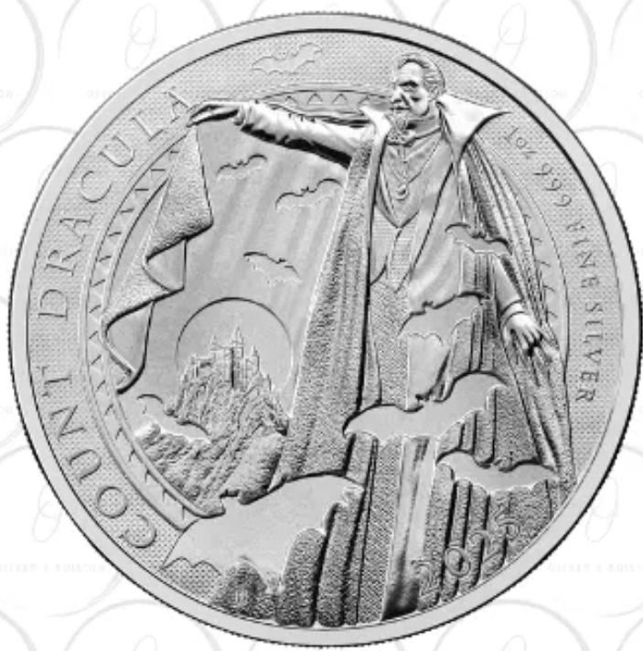 1oz Gothic Horror Dracula silver