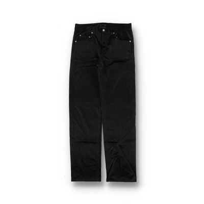 Saint Laurent Paris Black Crinkle High-Waisted Wide-Leg Jeans