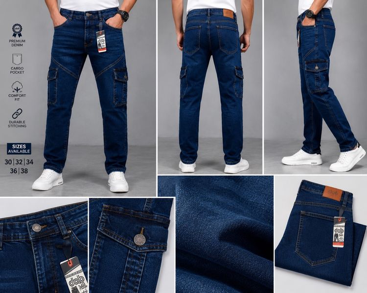 Nudie Jeans Dark Blue Denim Cargo Jeans product image