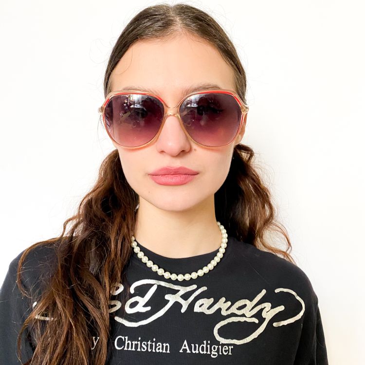 Other Vintage 90s oversized sunglasses in red / clear product image