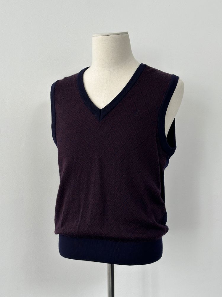 Yves Saint Laurent 1990s Wool Sleeveless V Neck Jumper - M obraz 4