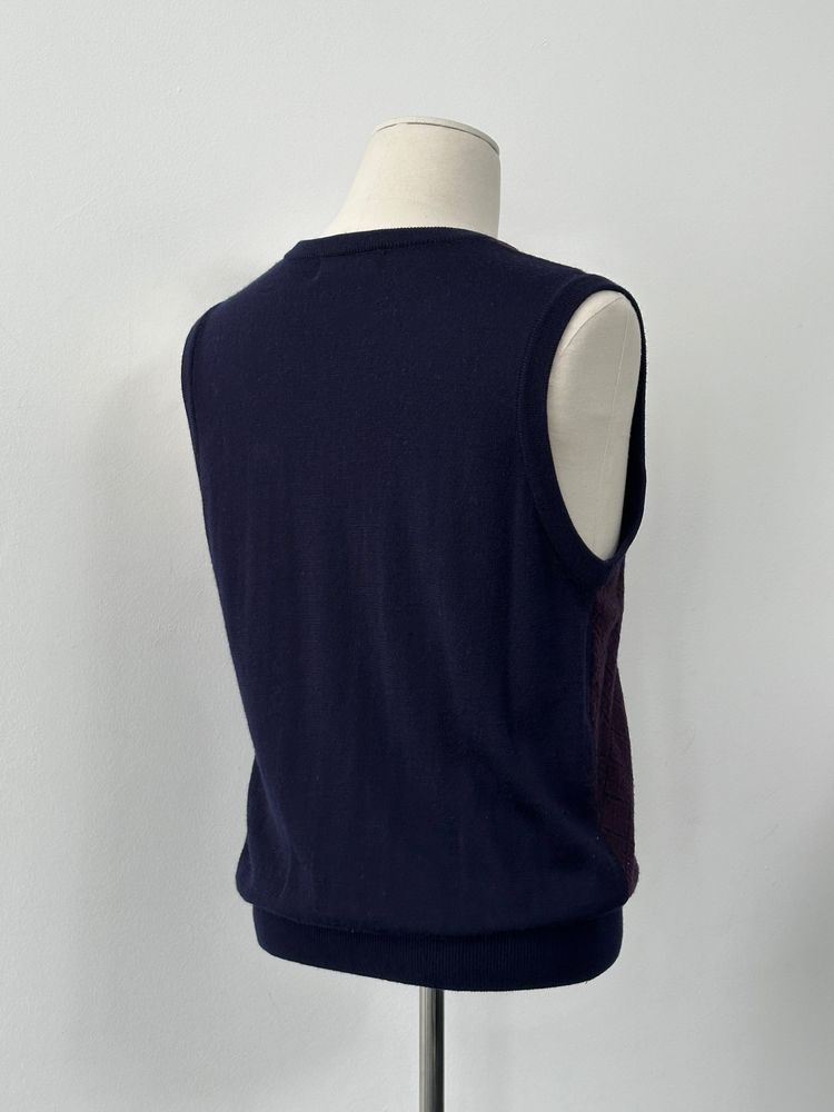 Yves Saint Laurent 1990s Wool Sleeveless V Neck Jumper - M obraz 3